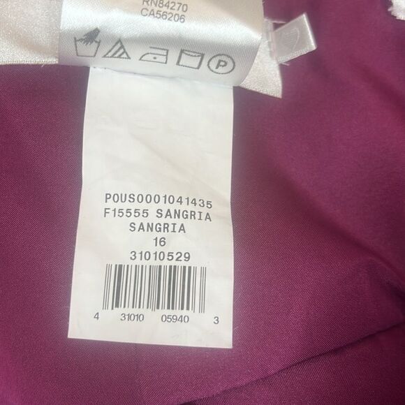 David’s Bridal Dress Sangria Maroon Long 💯 Polyester Strapless Gown Slimming - Picture 9 of 12